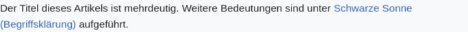 Schwarze Sonne